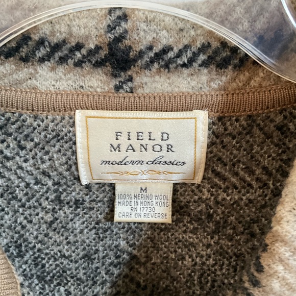 Merino wool suit jacket / blazer.  Tan, cream and black color. - Picture 4 of 4